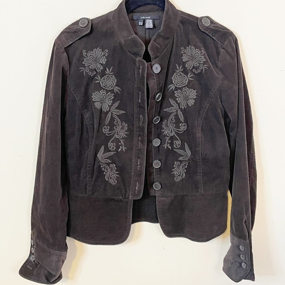 ❤️ Zara Gray Floral Jacket
